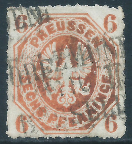 Prussia, Sc #16, 6pf Used