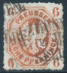 Prussia, Sc #16, 6pf Used