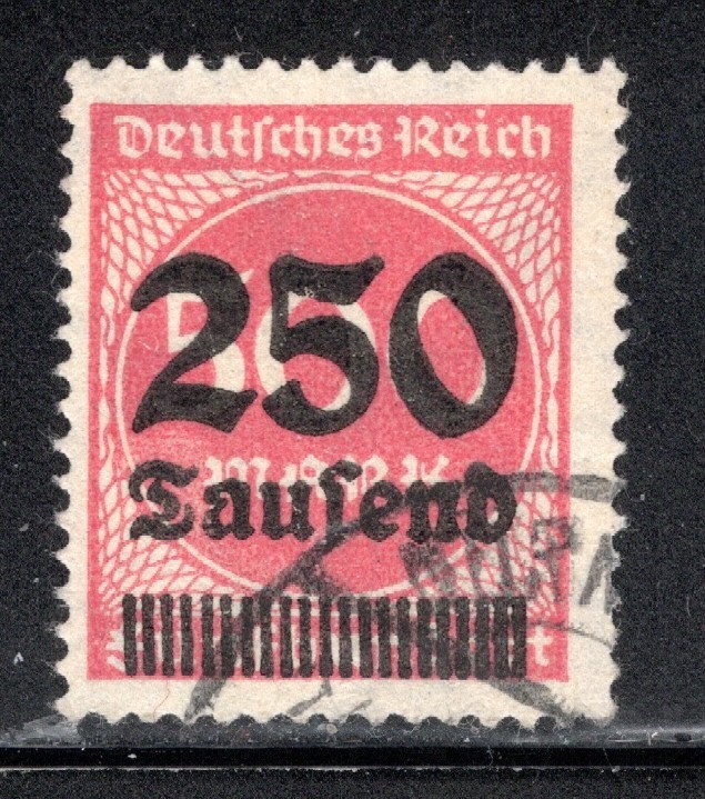 Germany Stamp Scott #256, 250th m on 500m Surcharge, Used, SCV$5.25 (A)