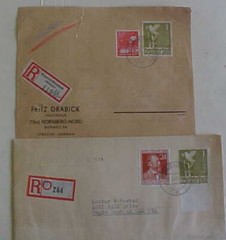 GERMANY PEACE DOVE 1948 X 2 CAT 50E (=$70.00) REGISTERED