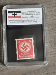 Third Reich WWII Nazi German Swastika NSDAP Stamp Collection w Hard Slab Case
