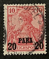 Travelstamps: Germany Offices in Turkey Stamp Sc #26 20 Para on 10pf Used UnWMK