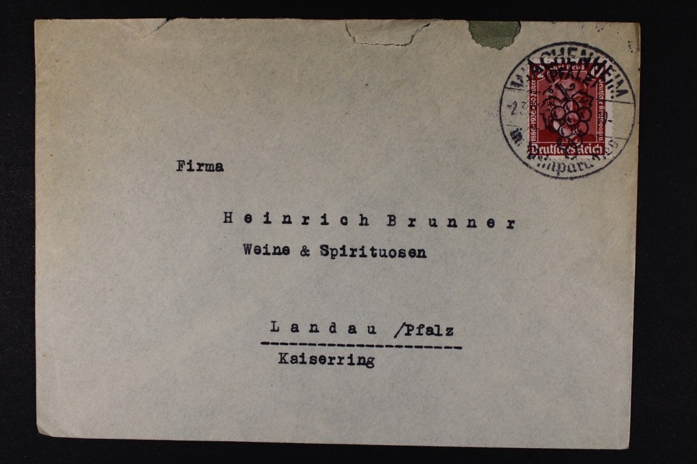 Germany 1936 12pf Stamp – Wachenheim – J22406