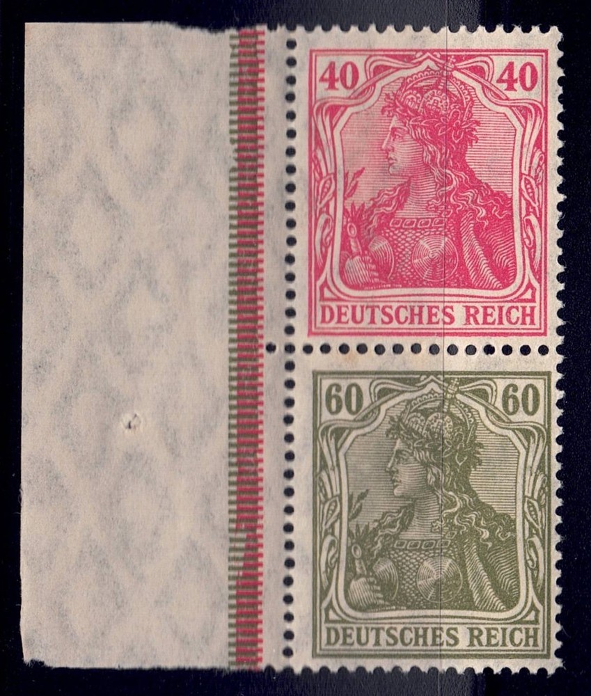 Germany – 1921 Zd-MiNr. S23, 40pf+60pf Germania, se-tenant pair w/margin, MNH