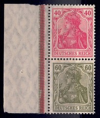Germany – 1921 Zd-MiNr. S23, 40pf+60pf Germania, se-tenant pair w/margin, MNH