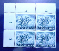 WW2 Nazi Germany POST 3rd Third Reich Zundapp ? motorcycle stamp block 1943 MNH