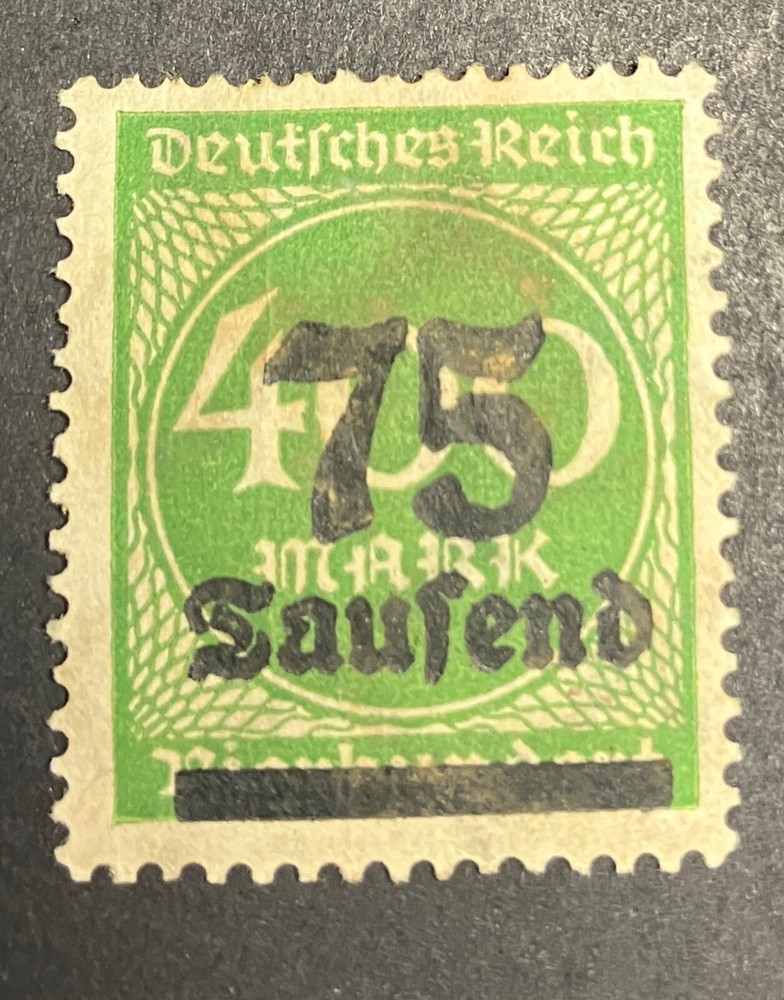 GERMANY Deutsches Reich Unused Stamp ~ 75 TAUSEND Over 400 MARK (Overprint)