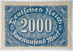 Travelstamps: 1922 Germany Reich Sc # 205/ Mi: #253 Number Horizontal Oval, MNH