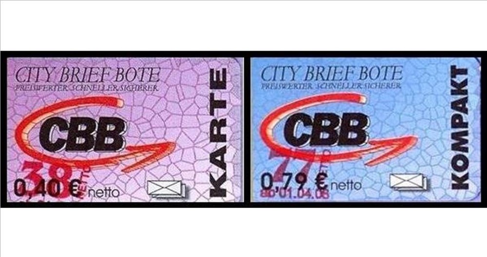 City Brief Bote: MiNr. 7 – 8, „CBB-Logo, Aushilfsausgabe“, Set, Postfrisch