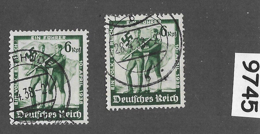 Stamp set Sc 484-485 1938 Austria joins Third Reich era Germany WWII #9745
