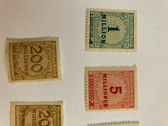 German Deutsches Reich 1m, 5m, 50m, 200m Stamp, unused, unhinged
