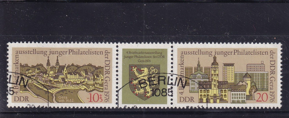 DDR used 2153-4 Scott 1747-8 Youth Stamp Expo