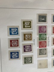 Germany Heuss mnh stamp set on hingeless album pages + fluor types cat £565