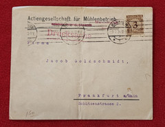 Imperial German Deutsches Reich cover Manheim to Frankfurt 1925 Metered cancel