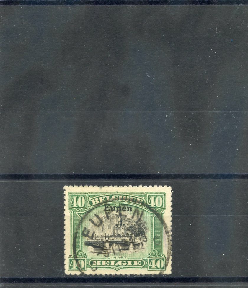 BELGIAN WWI OCC (EUPEN) Sc 1N14(MI 14)VF USED 1920 10F BROWN $100