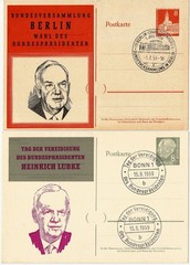 Germany 6 special postcards, 1931-59, Hamburg Am Werk, Freiherr Von Stein, Urlic