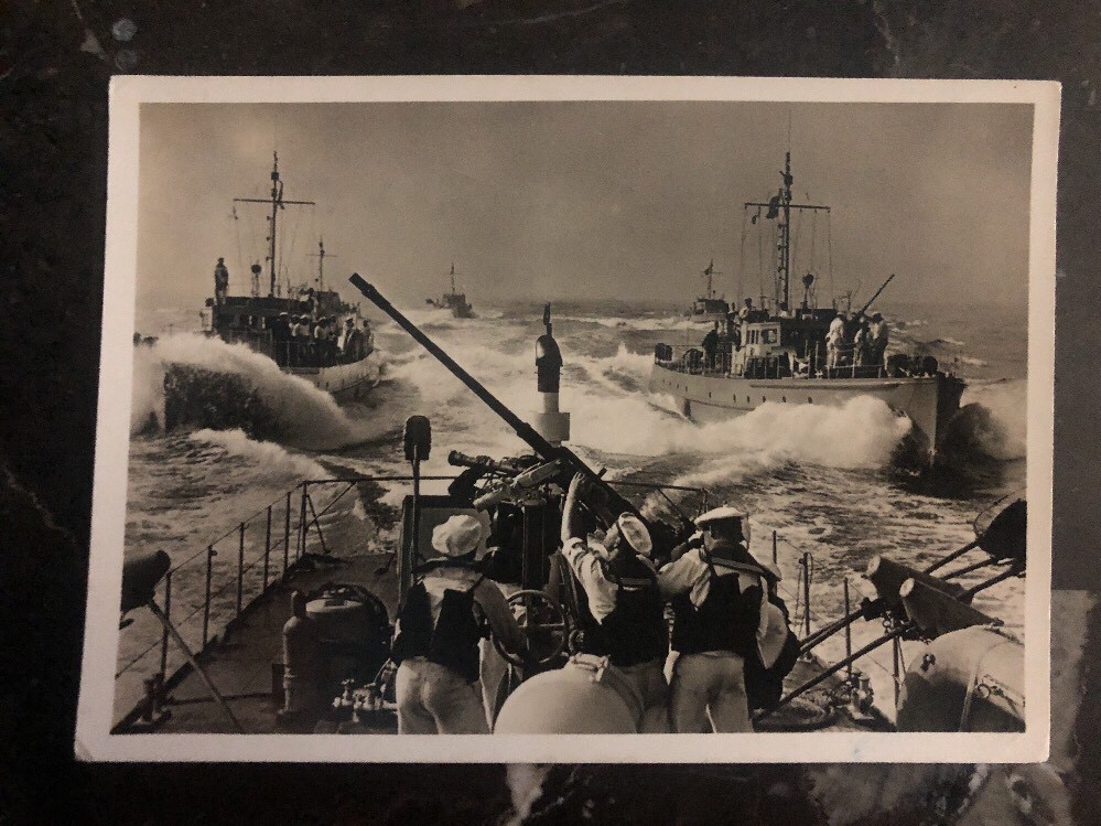 1941 Kiel Germany RPPC Navy Kriegsmarine Postcard minesweepers
