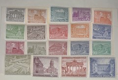 GERMANY 1949 BERLIN BUILDINGS SET SC#9N42-9N60 COMPLETE SET 19 STAMPS