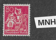 MNH stamp PF80 Scott #145 Iron worker Weimar German Republic 1921