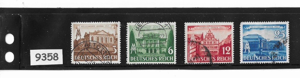 #9358 Used stamp set / Sc498 – 501 / 1941 Leipzig Spring Fair Third Reich era
