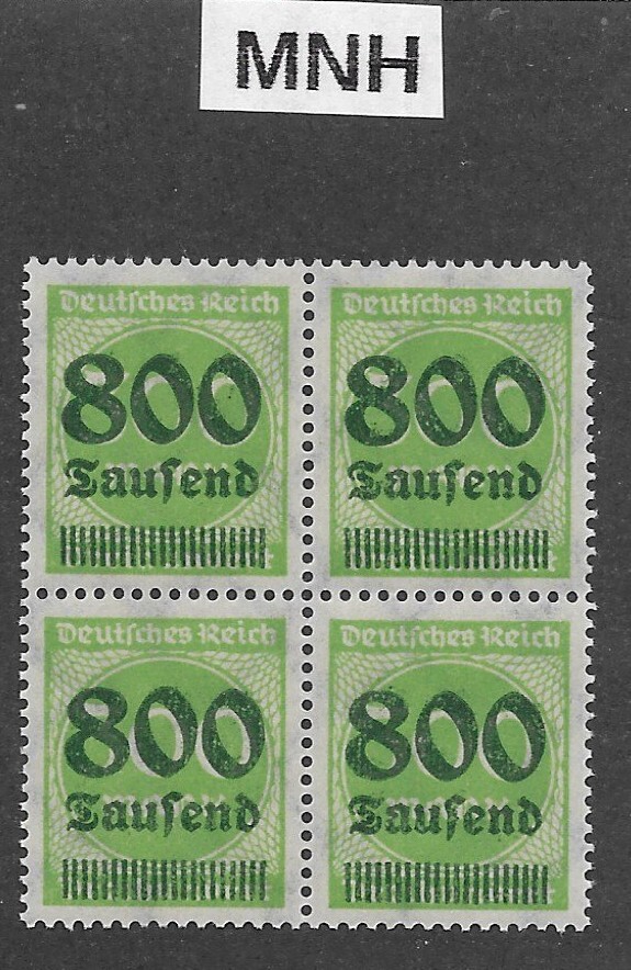 MNH stamp block Overprint 800K over 300Mk Scott #264 Weimar German Republic 1923