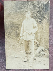 WW1 WWI Imperial German Army military soldier smoking photo postcard RPPC