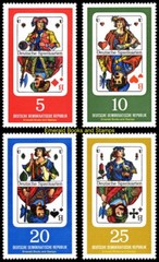 EBS East Germany DDR 1967 – Historic Playing Cards – Michel 1298-1301 MNH**