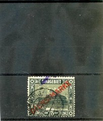 SAAR Sc O13(MI D10I)F-VF USED 1922 75c DARK ULTRAMARINE/ORANGE WHITE PAPER $65