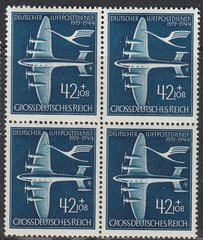 Stamp Germany Mi 868 Sc B252C Block 1944 WW2 War Airmail De auer Airplane MNH