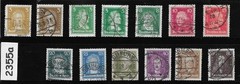Stamp set 351-362 with color Varieties Germany Famous citizens 1926-27 #2355a