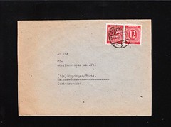 Germany Postwar 1946 Göppingen Joined Pair Deutsche Post 12pf Cover ¼