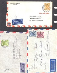 Germany 3 covers post horn stamps , 2 covers to US