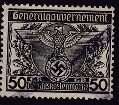 Lot-R Stamp Germany Poland Revenue WWII Court Document Fee Selection Used