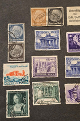 WWII Era Germany Third Reich Stamp Lot of 20 – Hitler, Swastika, Reichstag Italy