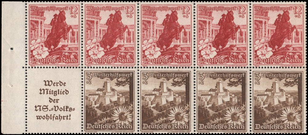 Germany #B123a MNH VF booklet pane of 9 + label