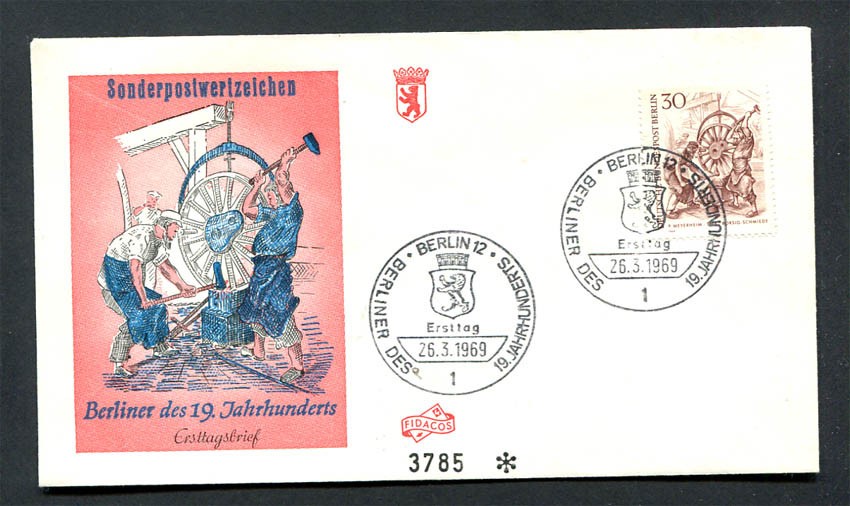 Germany – Berlin : Beautiful First Day Cover from 1969 (26.3.69) – CTO