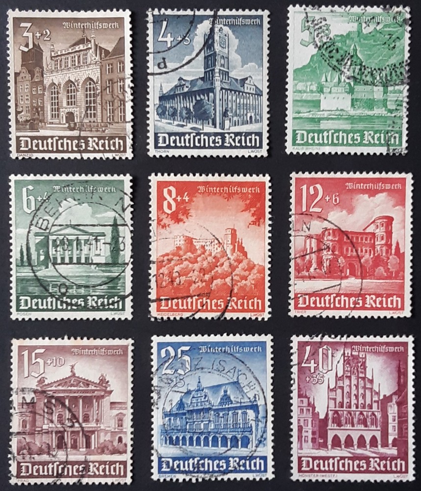 Germany Third Reich 1940 SG739-47 3pf to 40pf Winter Relief Fund, VGU/FU