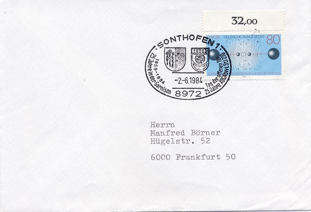 Germany 1984 25 Years in der Garnison Sonthofen #1393 Science Physics