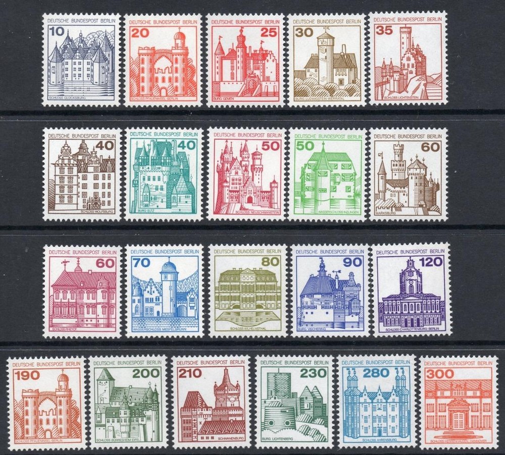 GERMANY (WEST BERLIN) MNH 1977 SGB516-524d GERMAN CASTLES SET