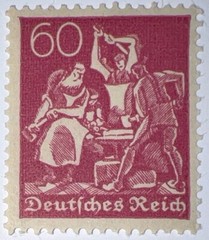 Travelstamps: 1921 Germany Stamp Mi 184 – 60pf Blacksmiths Mint MOGNH