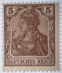 Travelstamps: 1920 Germany Stamps Sc#118/Mi. Nr. 140 5Pf Mint, Og, Never Hinged