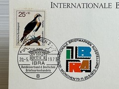 International Briefmarken Ausstellung IBRA 1973 Souvenir Card Zeppelin 8″ x 6″ b