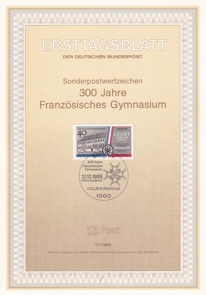 Berlin ETB 856 Scott 9N582 French Gymnasium