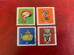 GERMANY EAST DDR 1971 USED OR MNH MASK BRONZE HEAD TEA PLAT CLAY FIGURE
