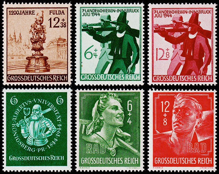 Germany Scott B270, B278-B279, B280, B281-B282 (1944) Mint NH VF C