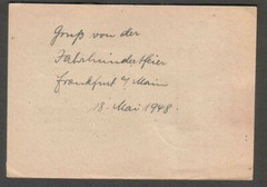 Germany 1948 postal card uprated Frankfurt National Versammulung- Orangeburg NY