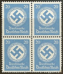 Stamp Germany Official Mi D140 Block 1934 WWII Fascism War Emblem Dienst MNH