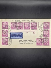 1956 US Army Pattonville Germany to Vienna Austria Airmail Cover Heuss Margin…