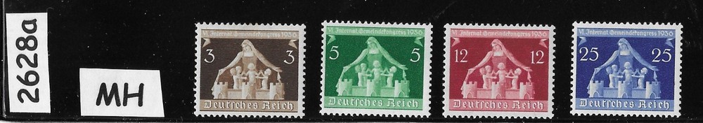 MH Stamp set Sc 473-476 Mother and Children 1936 Third Reich Germany #2628a