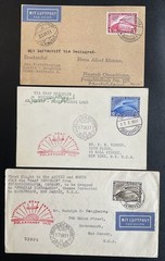 GERMANY 1931 456-458 SET each single franking ZEPPELIN ITEM POLAR TRIP (H6941